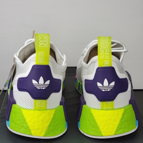 Adidas NMD R1 Spectoo Boost White Multicolor Men's Running Shoes - Picture 5 of 6